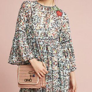 Anthropologie Libra Embroidered Tunic Dress